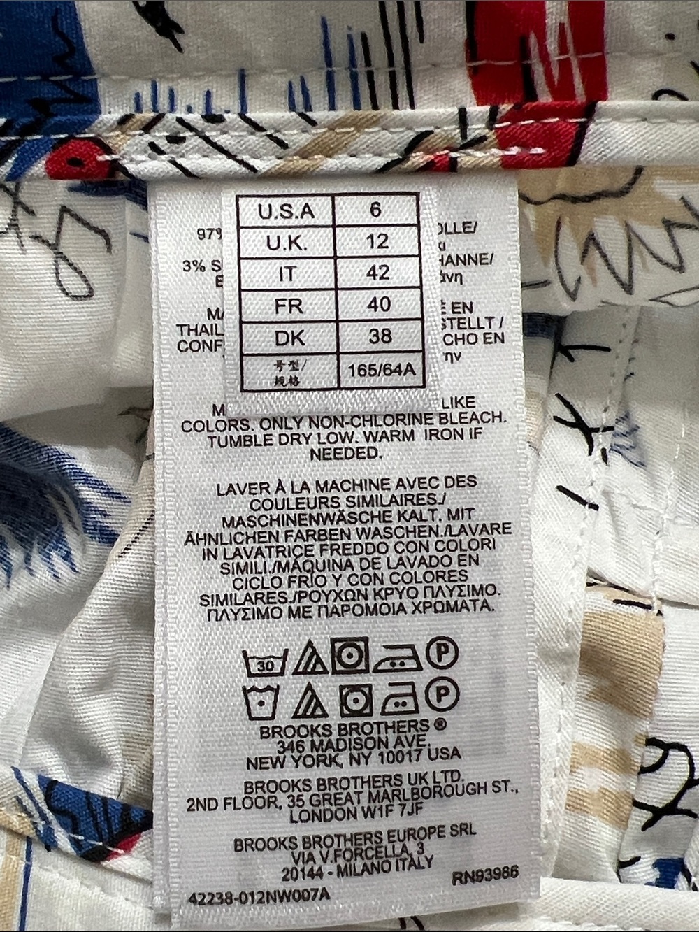 Brooks Brothers Cream Skater Skirt with Red & Blue Nautical Print - Picture 4 of 12